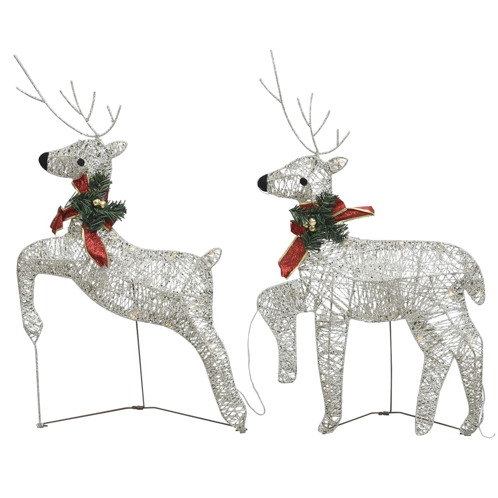 vidaXL Christmas Reindeers 2 pcs Gold 40 LEDs