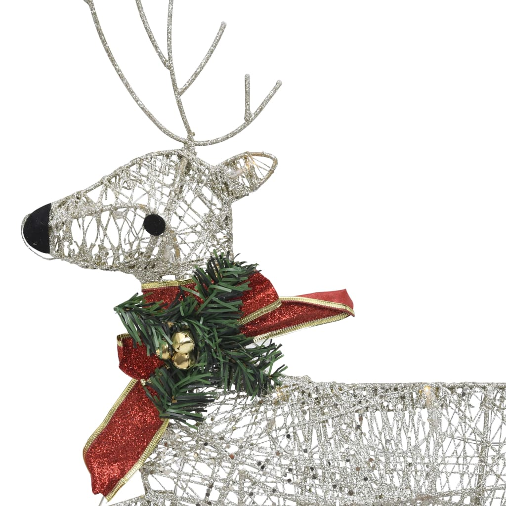 vidaXL Christmas Reindeers 2 pcs Gold 40 LEDs