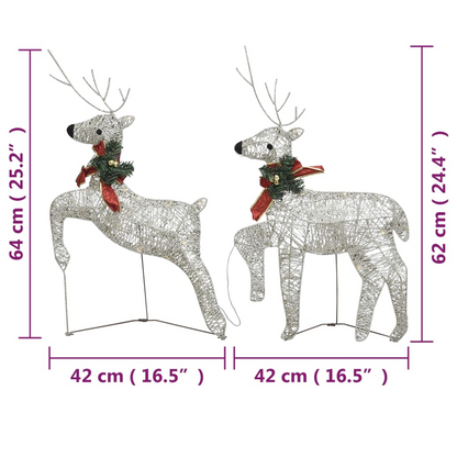 vidaXL Christmas Reindeers 2 pcs Gold 40 LEDs