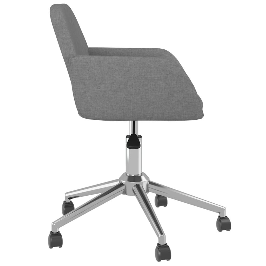 vidaXL Swivel Office Chair Light Gray Fabric