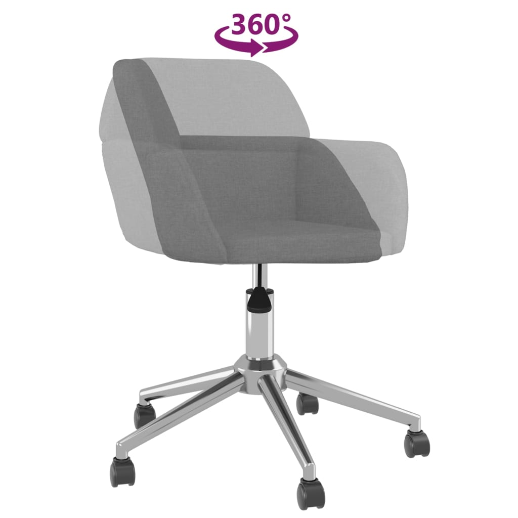 vidaXL Swivel Office Chair Light Gray Fabric