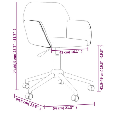 vidaXL Swivel Office Chair Light Gray Fabric