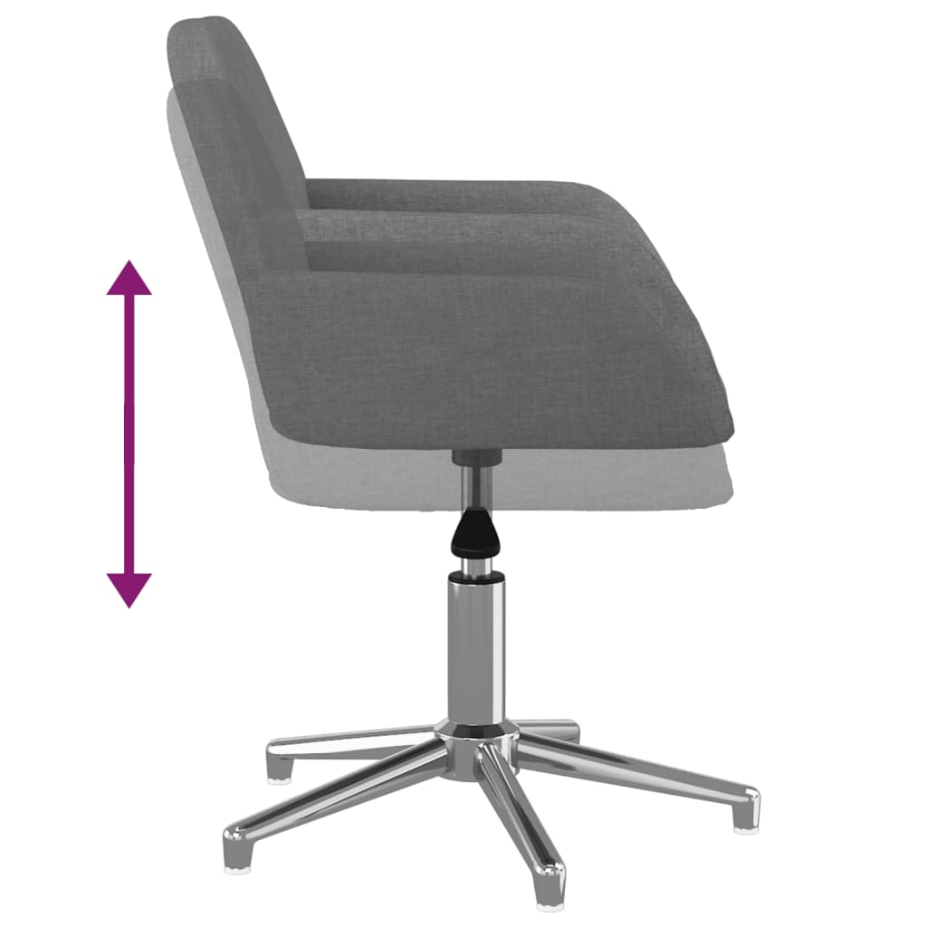 vidaXL Swivel Office Chair Light Gray Fabric