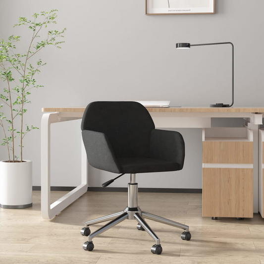 vidaXL Swivel Office Chair Black Fabric