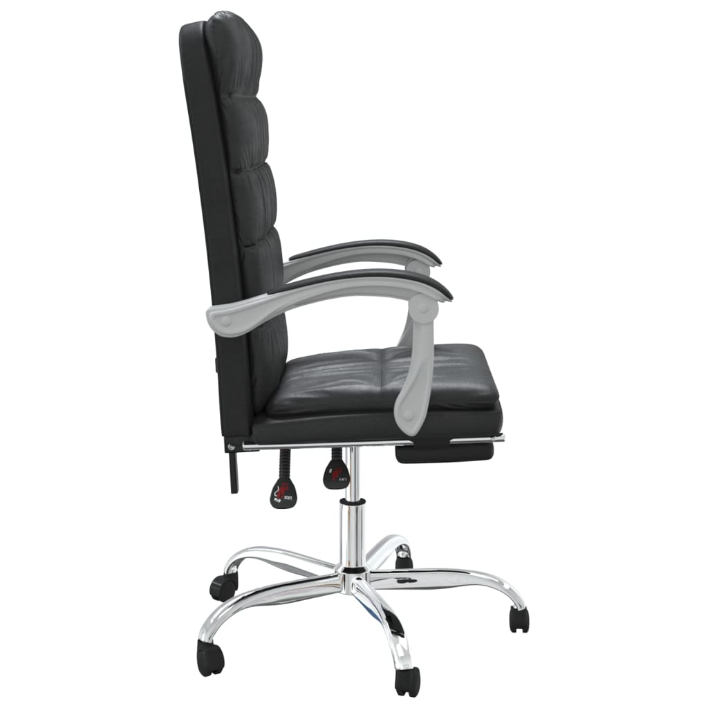 vidaXL Reclining Office Chair Black Faux Leather