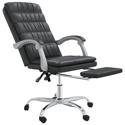 vidaXL Reclining Office Chair Black Faux Leather