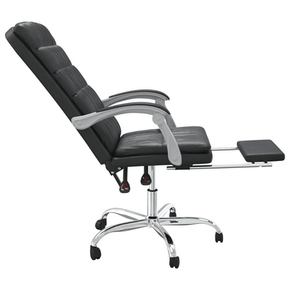 vidaXL Reclining Office Chair Black Faux Leather