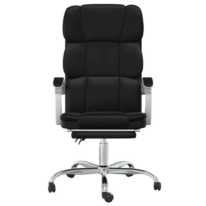 vidaXL Reclining Office Chair Black Faux Leather