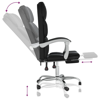 vidaXL Reclining Office Chair Black Faux Leather