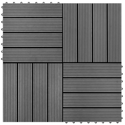 WPC Tiles 11.8"x11.8" 11 pcs 11 ft² Gray