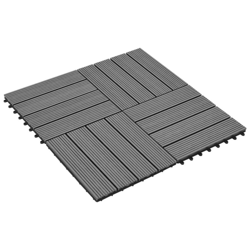 WPC Tiles 11.8"x11.8" 11 pcs 11 ft² Gray