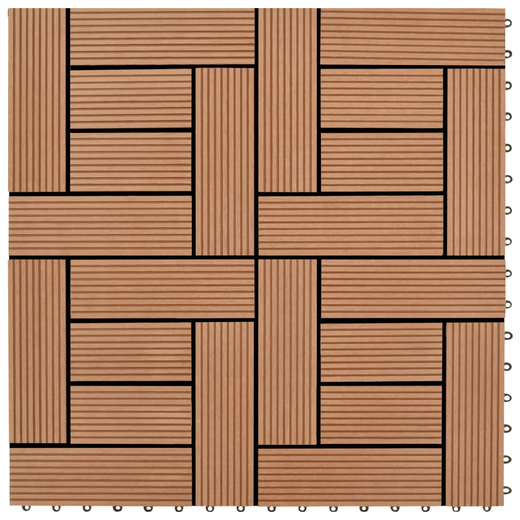 Brown 11 pcs 11.8"x11.8" Decking Tiles WPC 11 ft²