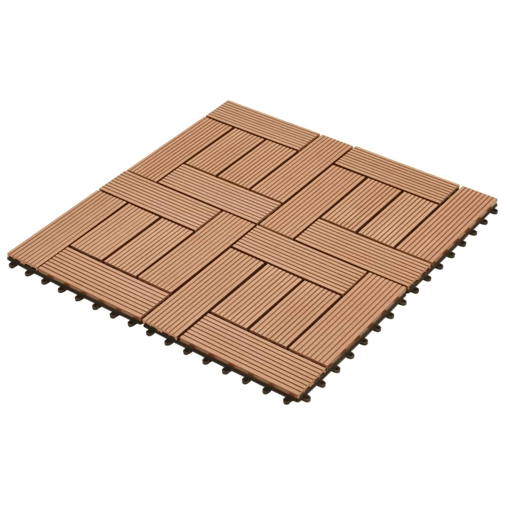 Brown 11 pcs 11.8"x11.8" Decking Tiles WPC 11 ft²