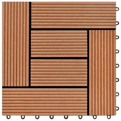 Brown 11 pcs 11.8"x11.8" Decking Tiles WPC 11 ft²