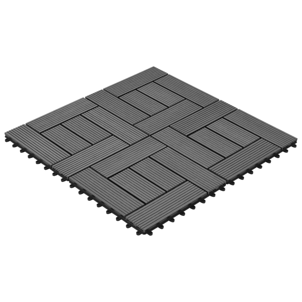 Gray 11 pcs 11.8"x11.8" Decking Tiles WPC 11 ft²