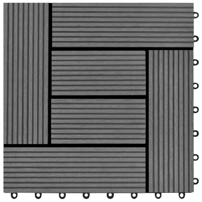 Gray 11 pcs 11.8"x11.8" Decking Tiles WPC 11 ft²