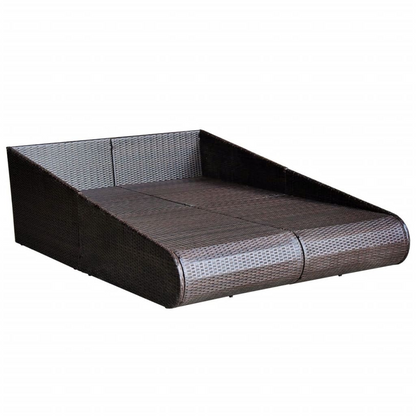 vidaXL Garden Bed Brown 43.3"x78.7" Poly Rattan