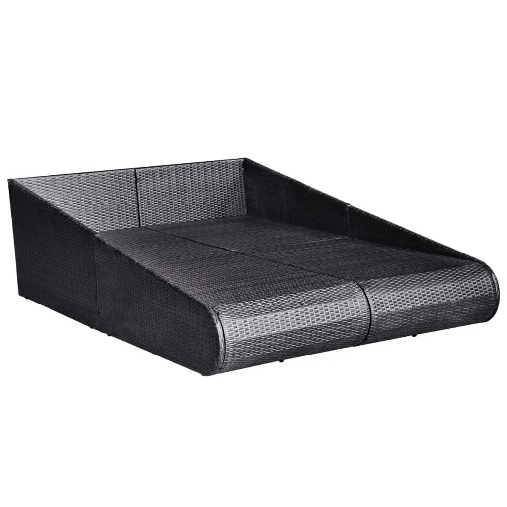 vidaXL Garden Bed Black 43.3"x78.7" Poly Rattan