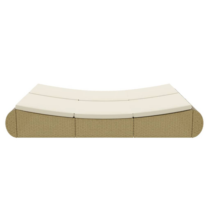 vidaXL Patio Lounge Bed Poly Rattan Beige