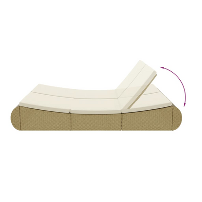 vidaXL Patio Lounge Bed Poly Rattan Beige