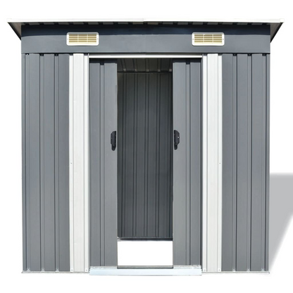 vidaXL Garden Shed Gray Metal 74.8"x48.8"x71.3"