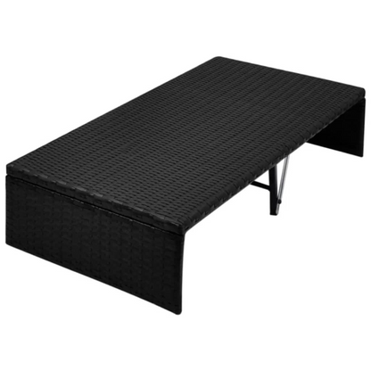 vidaXL Patio Bed with Canopy Black 74.8"x51.2" Poly Rattan