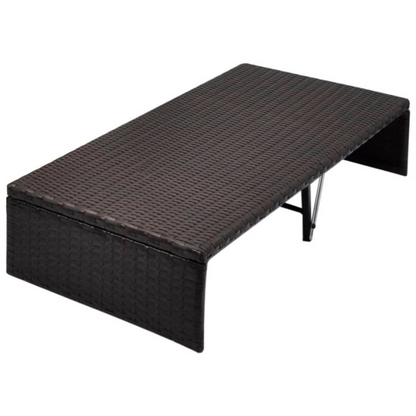 vidaXL Patio Bed with Canopy Brown 74.8"x51.2" Poly Rattan