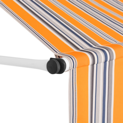 vidaXL Manual Retractable Awning 157.5" Yellow and Blue Stripes