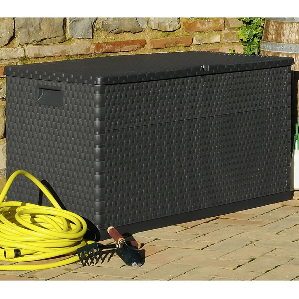 vidaXL Patio Storage Box Anthracite 47.2"x22"x24.8" PP Rattan