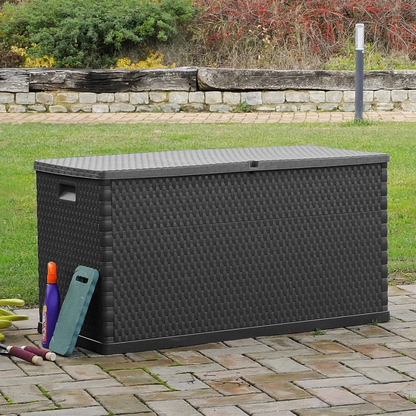 vidaXL Patio Storage Box Anthracite 47.2"x22"x24.8" PP Rattan