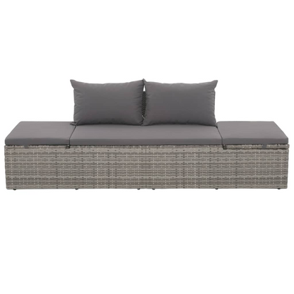 vidaXL Patio Bed Gray 76.8"x23.6" Poly Rattan