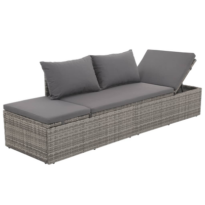 vidaXL Patio Bed Gray 76.8"x23.6" Poly Rattan