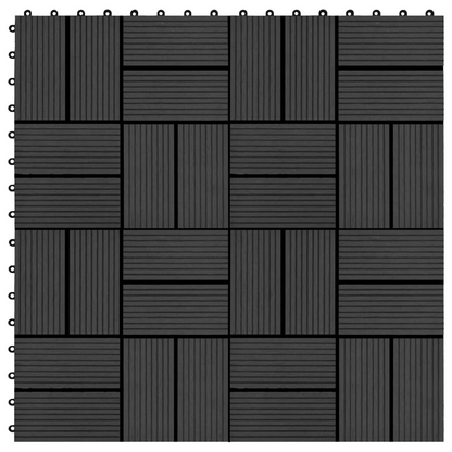 vidaXL 11 pcs Decking Tiles WPC 11.8"x11.8" 1 sqm Black