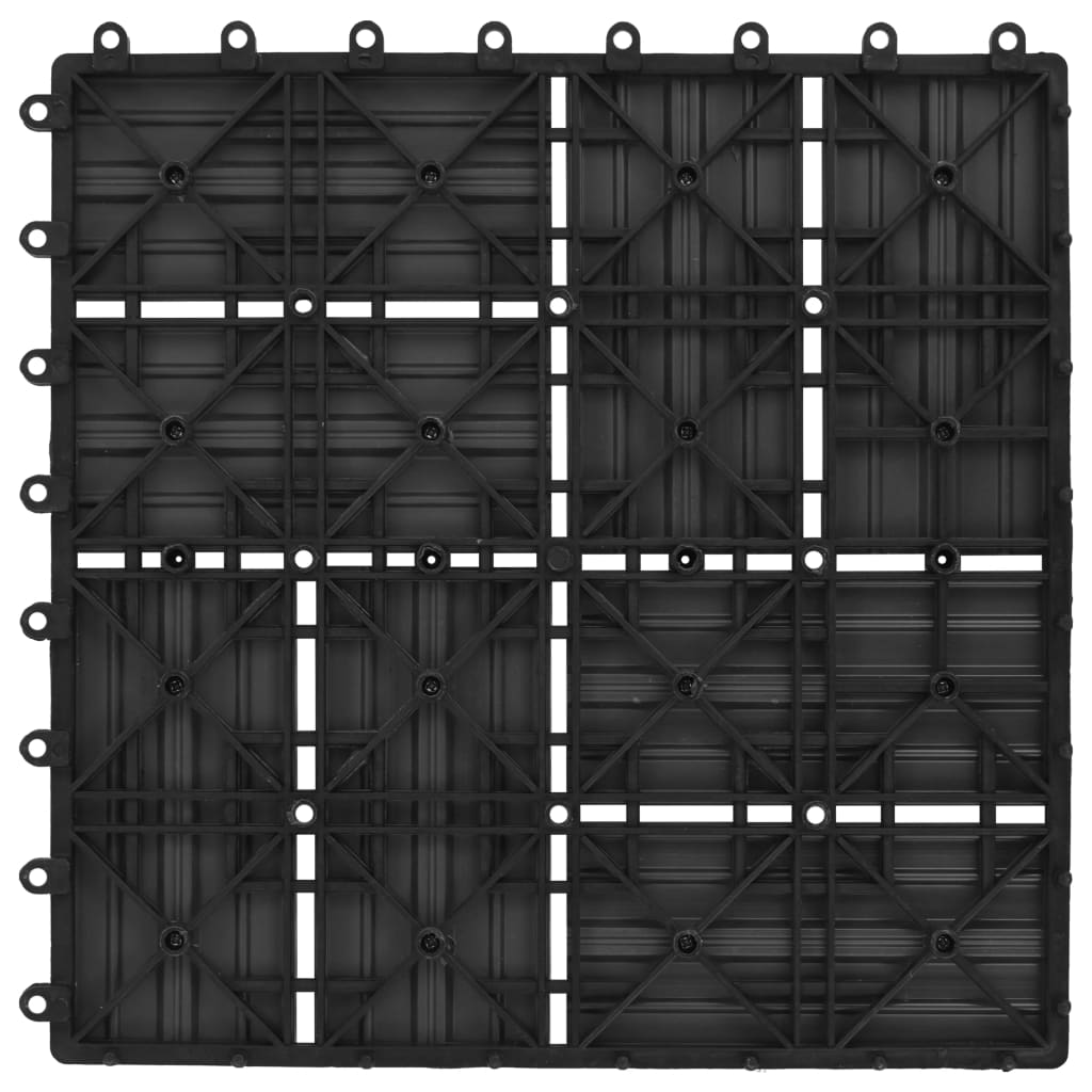 vidaXL 11 pcs Decking Tiles WPC 11.8"x11.8" 1 sqm Black