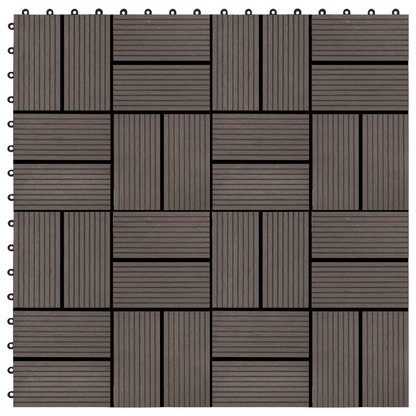 vidaXL 11 pcs Decking Tiles WPC 11.8"x11.8" 1 sqm Dark Brown