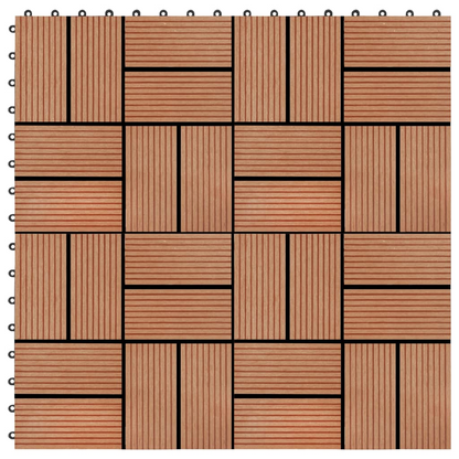 vidaXL 11 pcs Decking Tiles WPC 11.8"x11.8" 1 sqm Teak Color