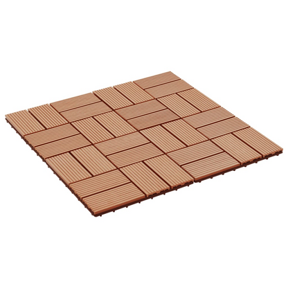 vidaXL 11 pcs Decking Tiles WPC 11.8"x11.8" 1 sqm Teak Color