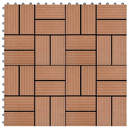 vidaXL 11 pcs Decking Tiles WPC 11.8"x11.8" 1 sqm Brown