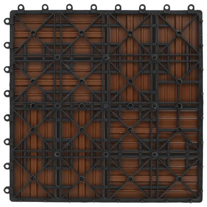 vidaXL 11 pcs Decking Tiles WPC 11.8"x11.8" 1 sqm Brown