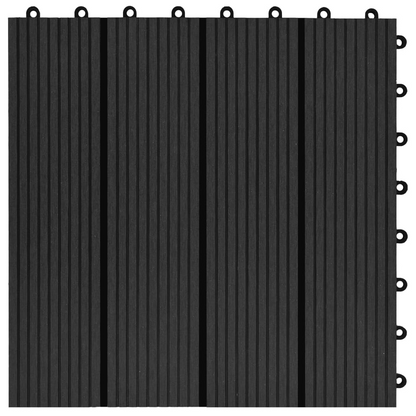 vidaXL 11 pcs Decking Tiles WPC 11.8"x11.8" 1 sqm Black