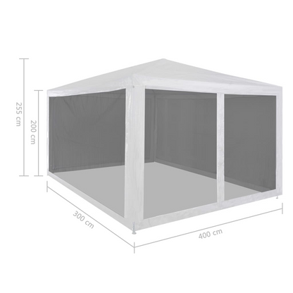 vidaXL Party Tent with 4 Mesh Sidewalls 157.5"x118.1"