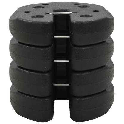 vidaXL Gazebo Weight Plates 4 pcs Black 8.7"x2" Concrete