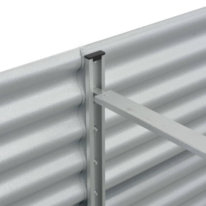 vidaXL Garden Raised Bed 126"x31.5"x17.3" Galvanized Steel Silver