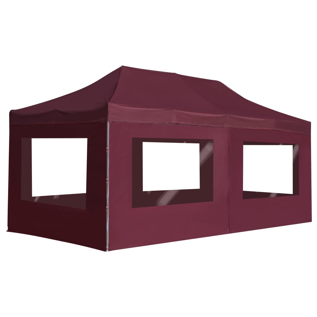 vidaXL Professional Folding Party Tent with Walls Aluminum 19.7'x9.8' Wine Red