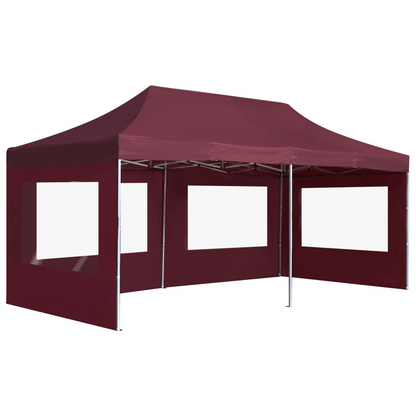 vidaXL Professional Folding Party Tent with Walls Aluminum 19.7'x9.8' Wine Red