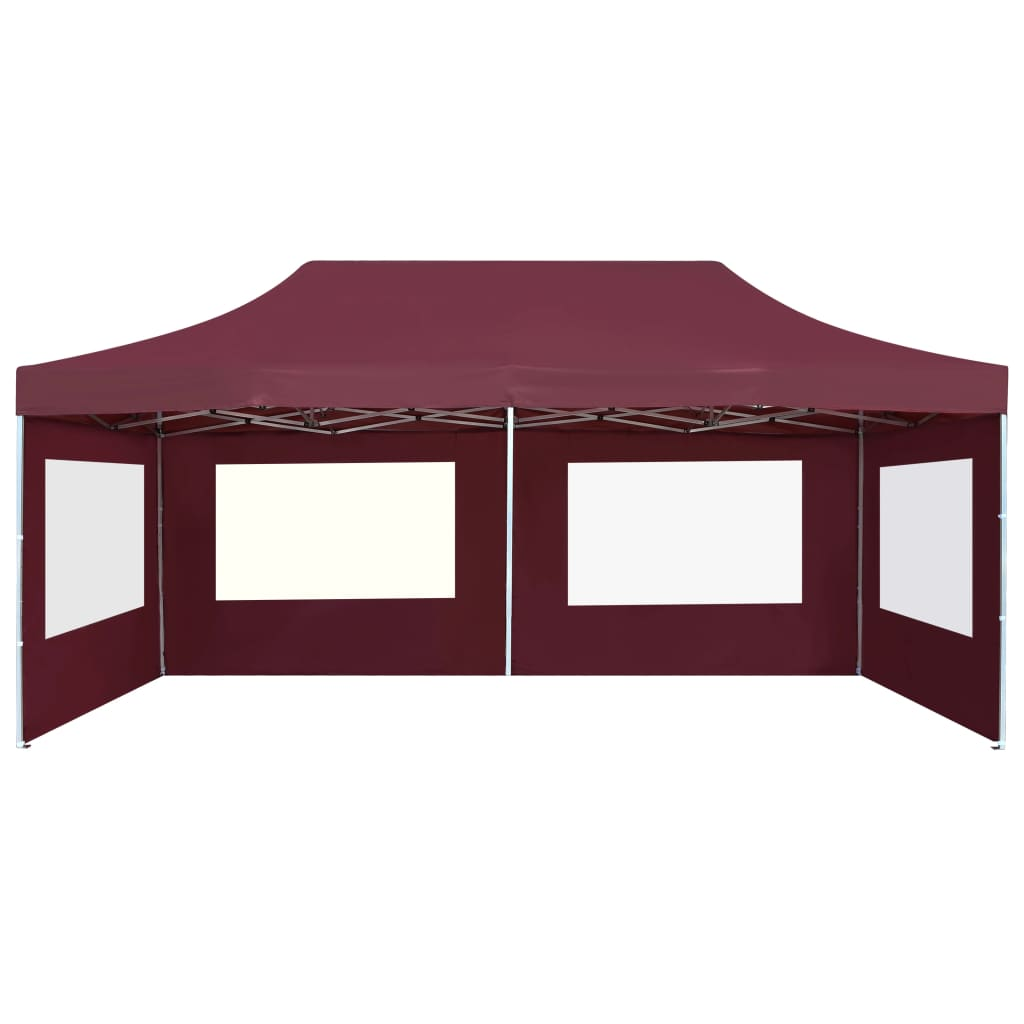 vidaXL Professional Folding Party Tent with Walls Aluminum 19.7'x9.8' Wine Red