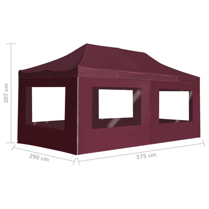 vidaXL Professional Folding Party Tent with Walls Aluminum 19.7'x9.8' Wine Red