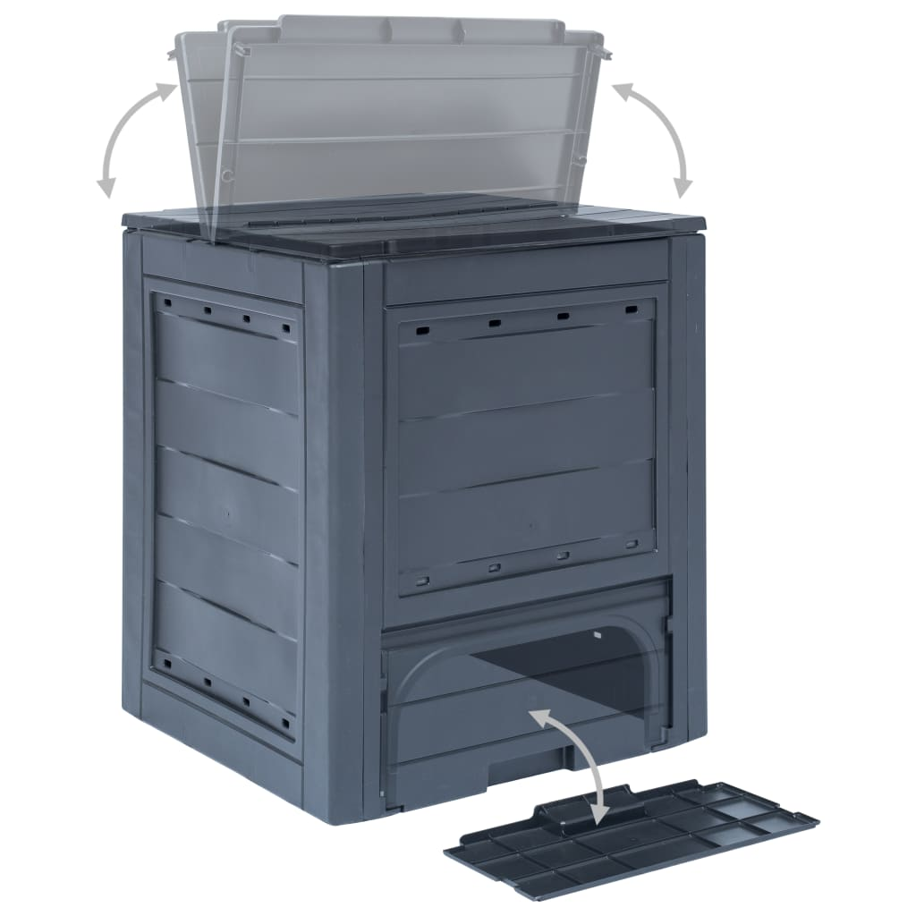 vidaXL Garden Composter Gray 23.6"x23.6"x28.7" 68.7 gal