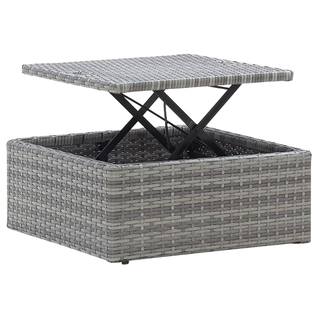 vidaXL Patio Lounge Bed with Roof Mixed Gray Poly Rattan