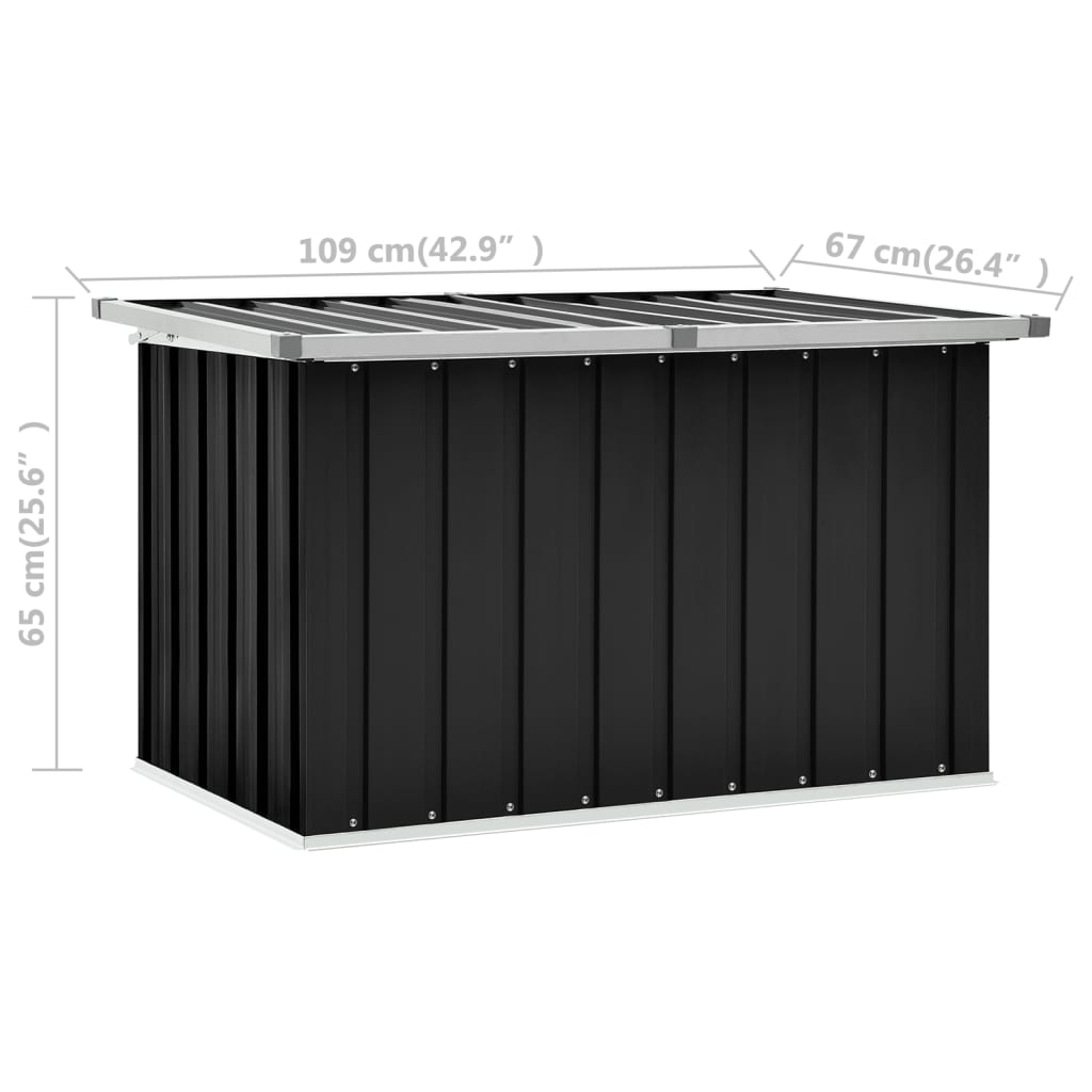 vidaXL Patio Storage Box Anthracite 42.9"x26.4"x25.6"